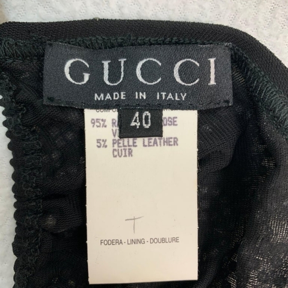 Gucci Vintage 1998 Crystal And Leather and Leather Bikini Bottom Only Sz 40 - Picture 3 of 6